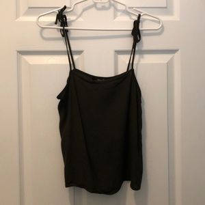 Dark green tie tank top